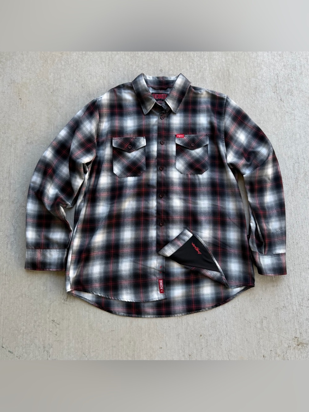 Dixxon Flannel Co Barrett Jackson Shirt Men Size XL White Plaid Button Up